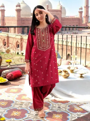 2 Piece Lawn Suit-Embroidered