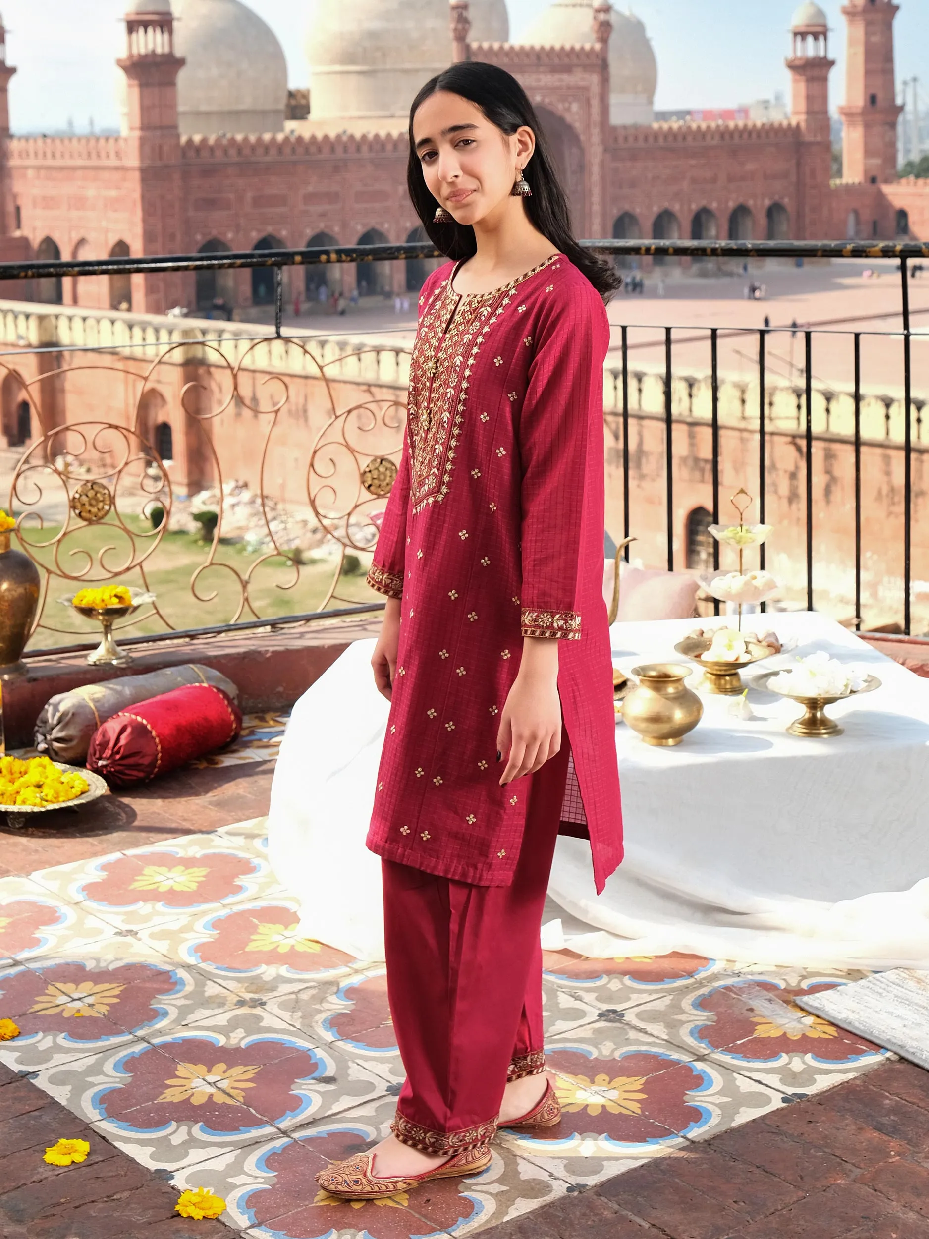 2 Piece Lawn Suit-Embroidered