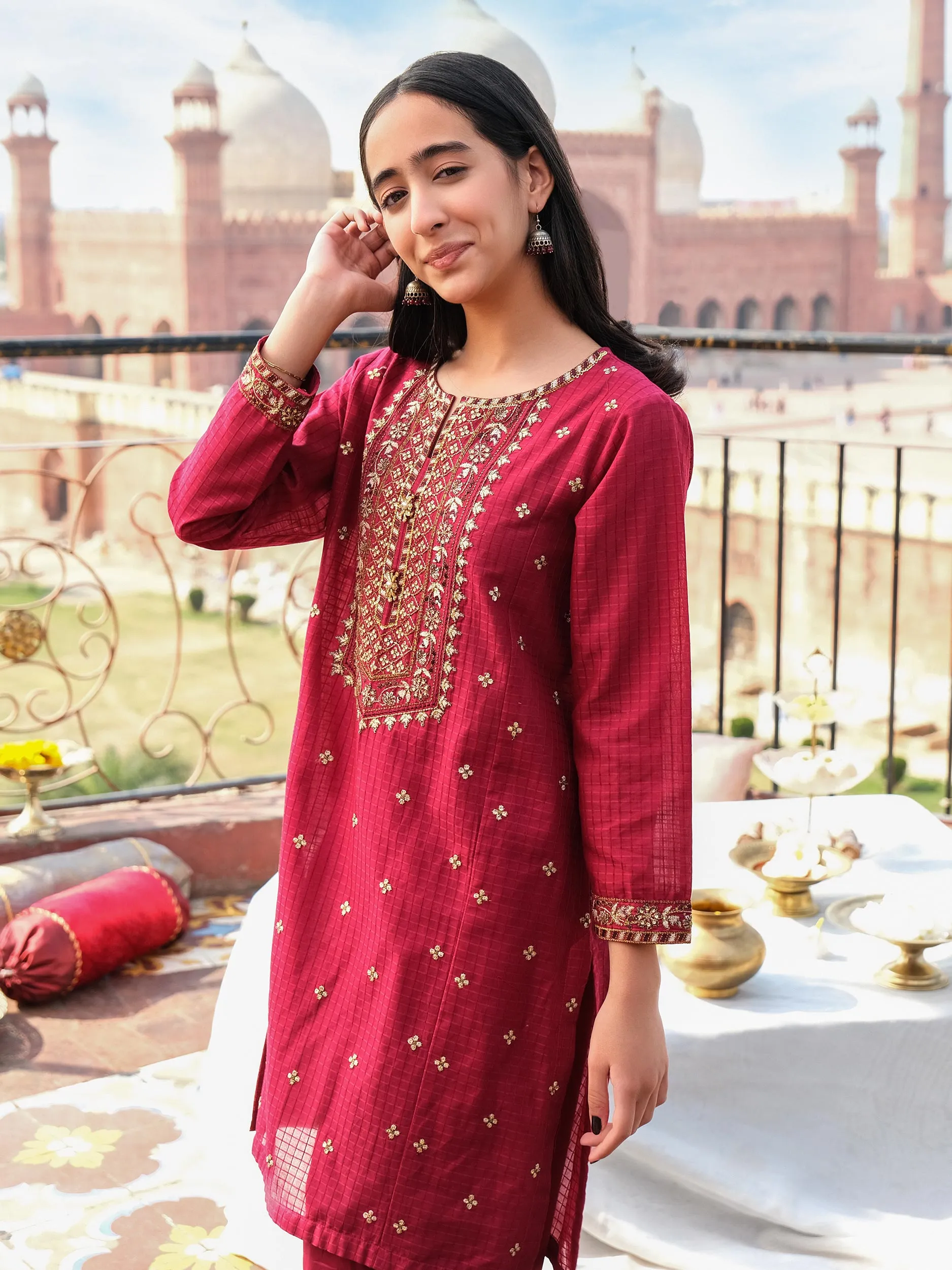 2 Piece Lawn Suit-Embroidered