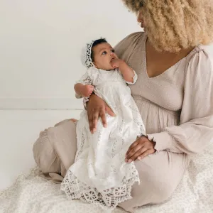 Adeline Lace Christening Gown & Bonnet