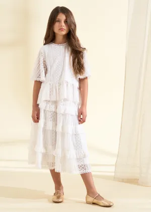 Anabelle Ivory Cape Lace Top