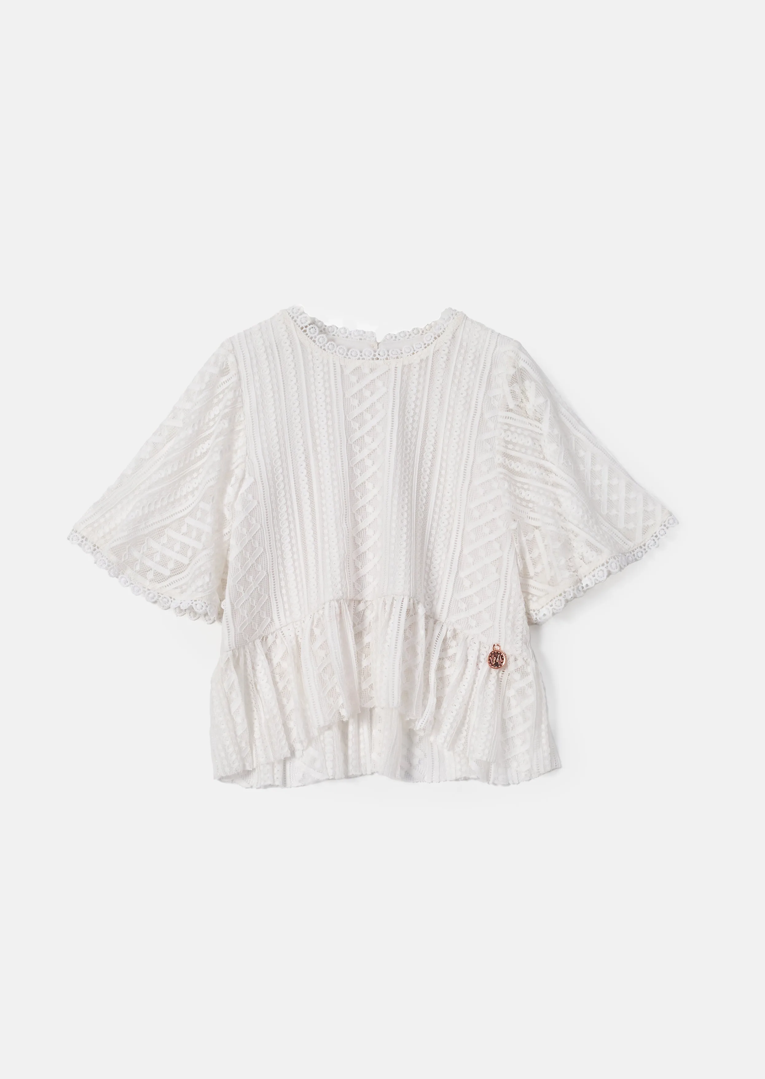 Anabelle Ivory Cape Lace Top