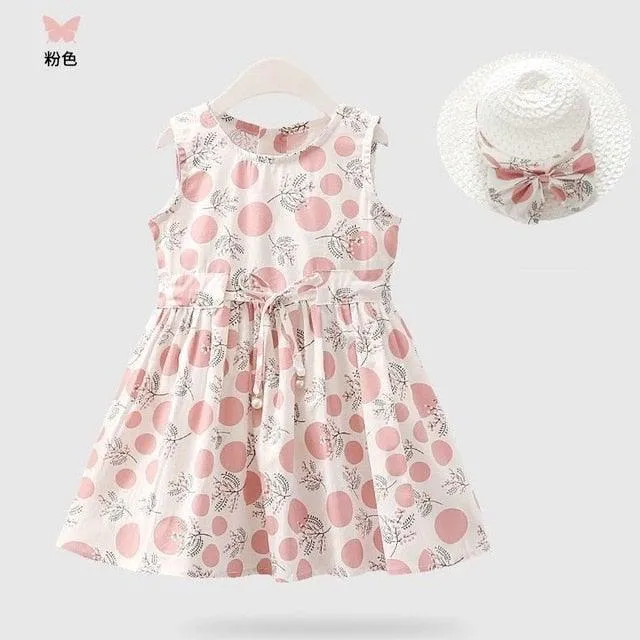 Baby Girl Dress & Hat Summer 2 piece set