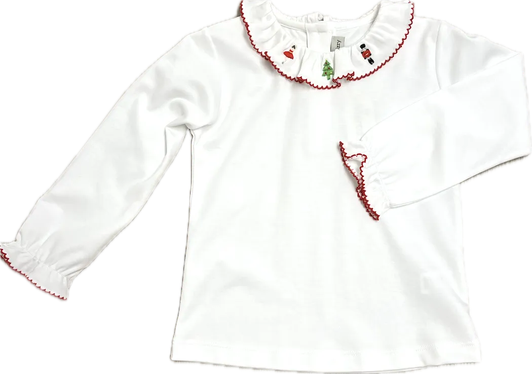 Christmas Nutcracker White Pima cotton girl nutcracker top