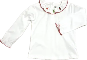Christmas Nutcracker White Pima cotton girl nutcracker top