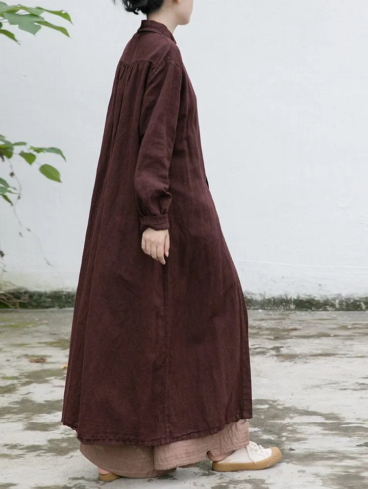 Cotton And Linen Brown Vintage Cardigan | Lotus