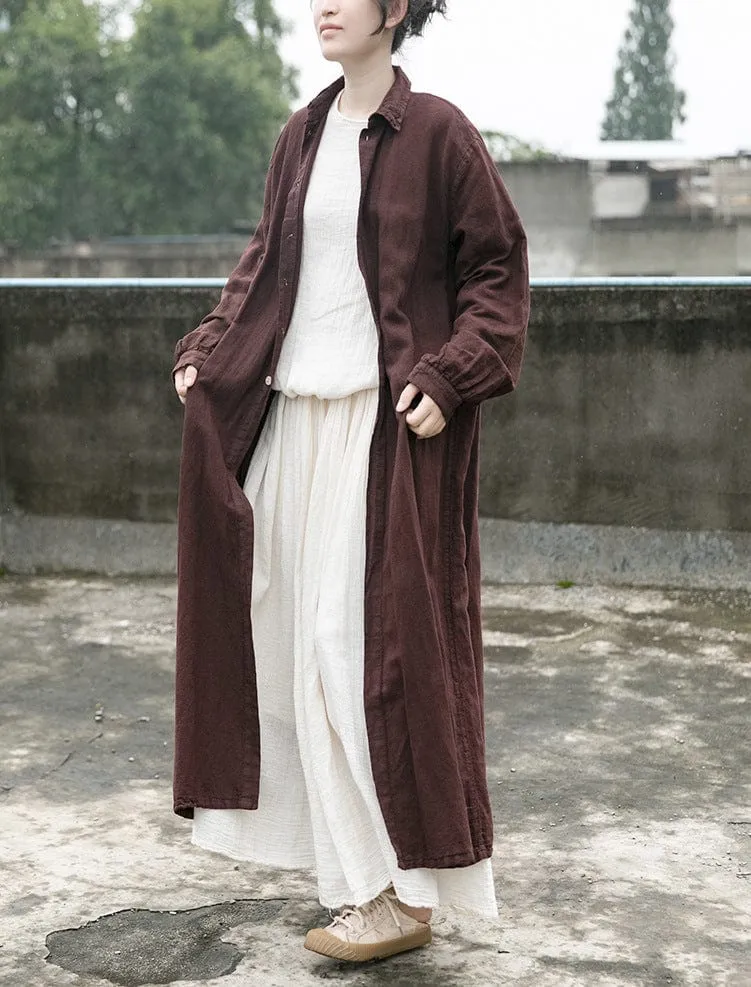 Cotton And Linen Brown Vintage Cardigan | Lotus