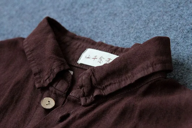 Cotton And Linen Brown Vintage Cardigan | Lotus