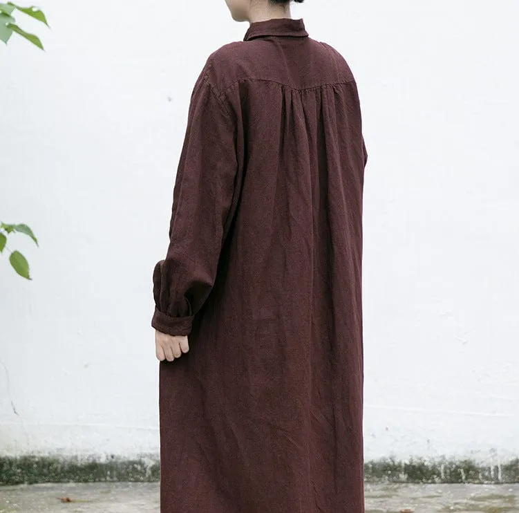Cotton And Linen Brown Vintage Cardigan | Lotus