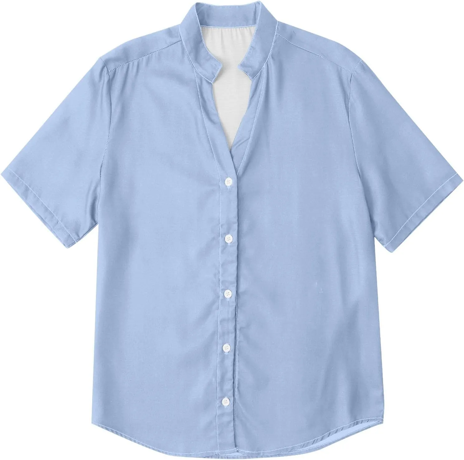 Cotton Linen Shirts for Women Summer Button Down Tops Short Sleeve Dressy Casual Blouses Bohemian Gauze Tshirts