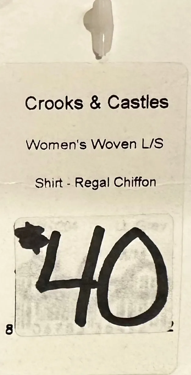 ^CROOKS & CASTLES^ (GREY) BUTTON UP TOPS FOR WOMEN