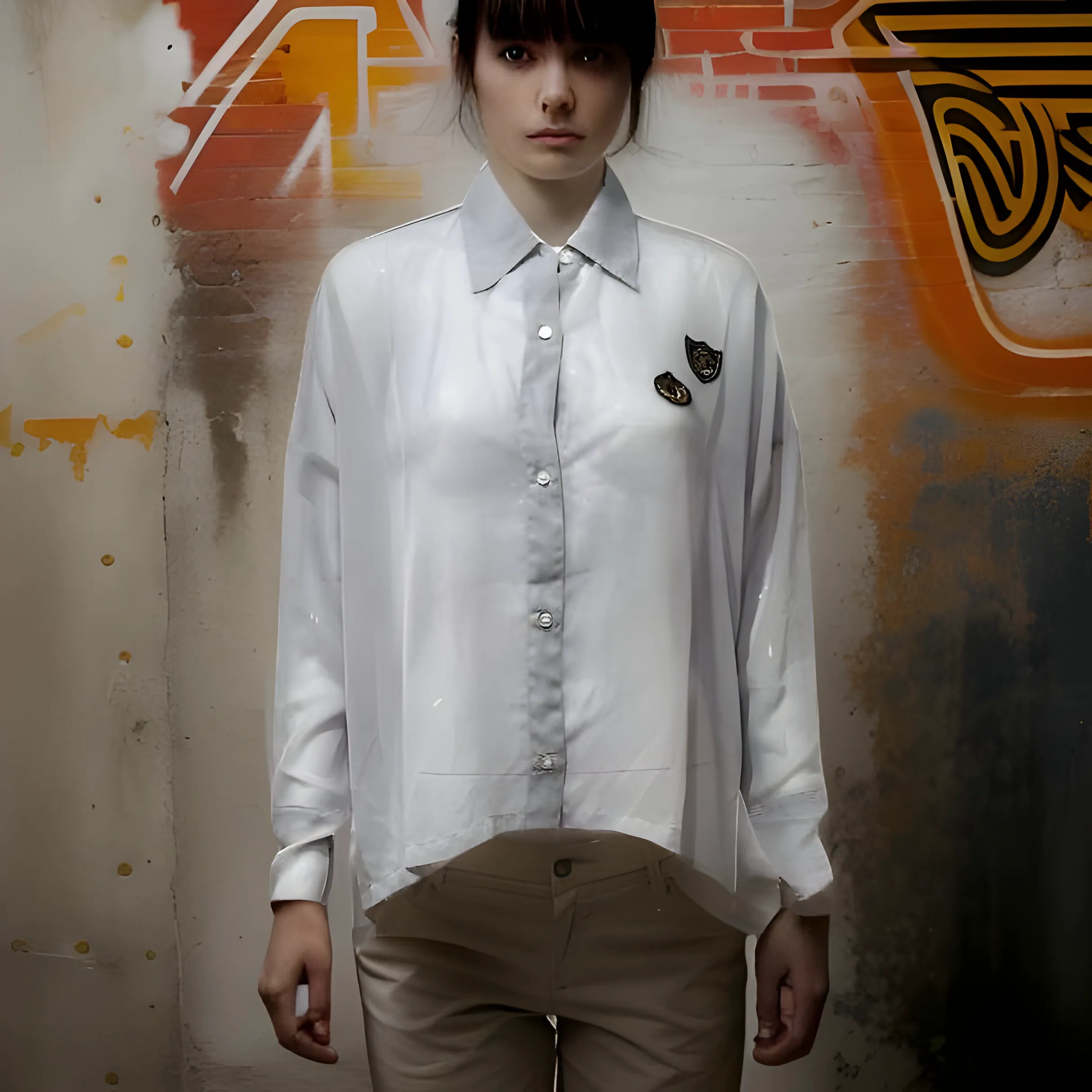 ^CROOKS & CASTLES^ (GREY) BUTTON UP TOPS FOR WOMEN