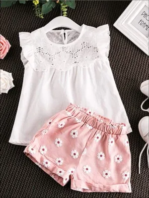 Cutesy Daisy Shorts Set