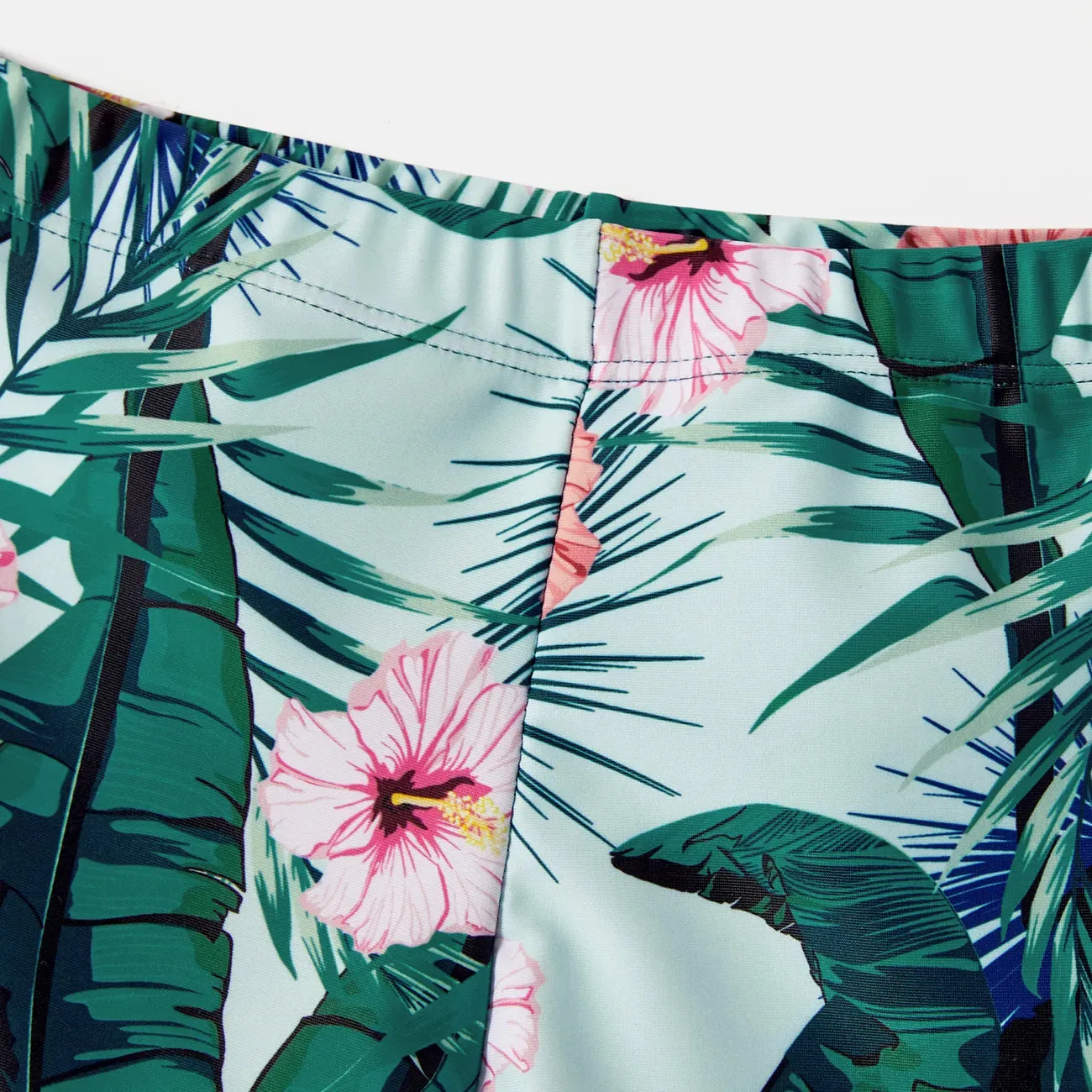 Family Swimwear Swimsuit Floral and Leaf Print Mom Dad Boys Girls