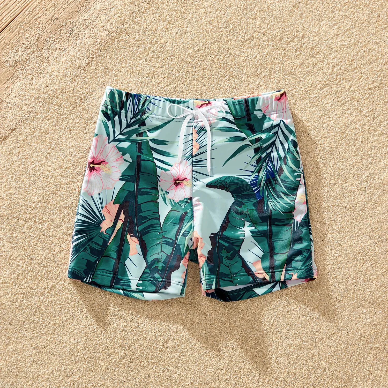 Family Swimwear Swimsuit Floral and Leaf Print Mom Dad Boys Girls