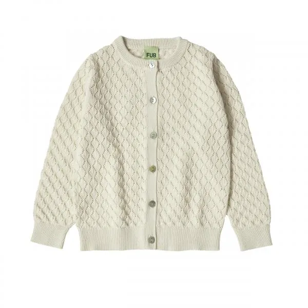 FUB Pointelle Cardigan (3024 SS 021) -- ecru