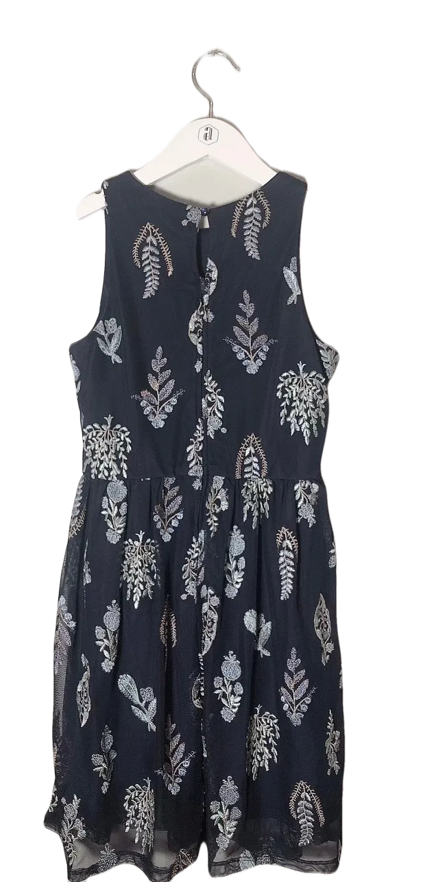 GB GIRLS BLUE EMBROIDERED DRESS (SZ L)