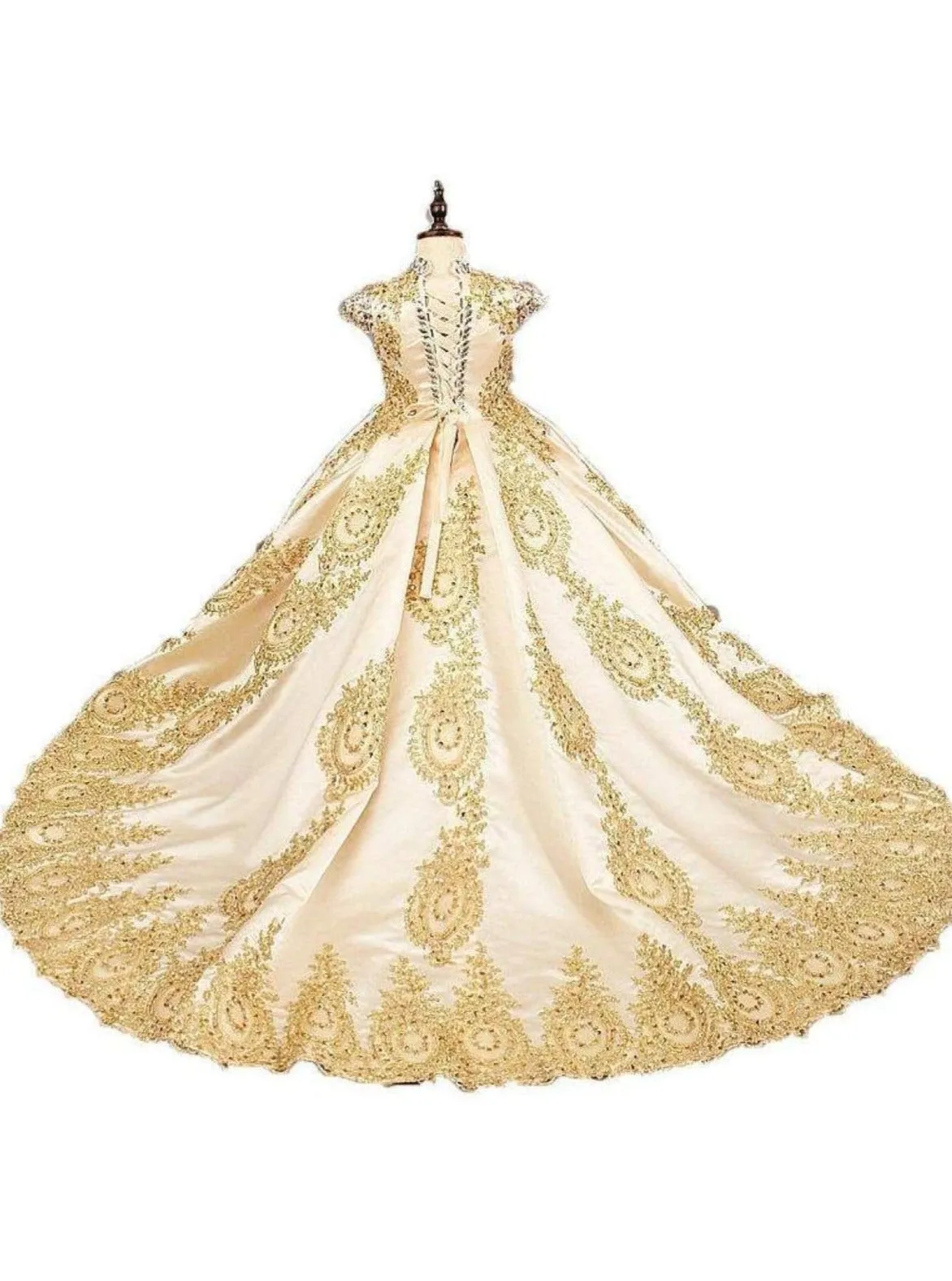 Hail The Queen Satin Lace Beaded Ball Special Occasion Dress