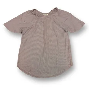 Hayden Girls Size 11/12 L Mauve Ribbed Short Sleeve Top