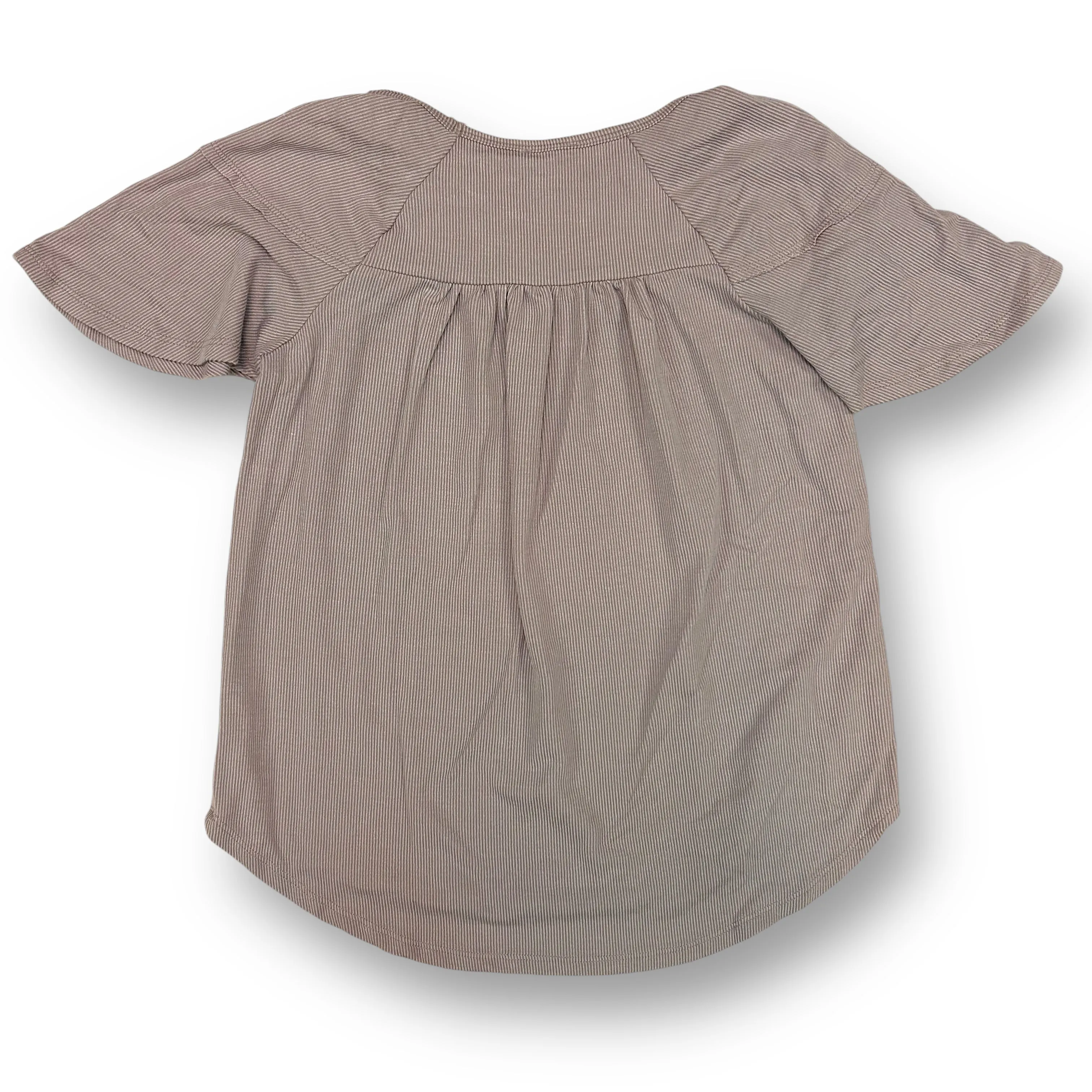 Hayden Girls Size 11/12 L Mauve Ribbed Short Sleeve Top