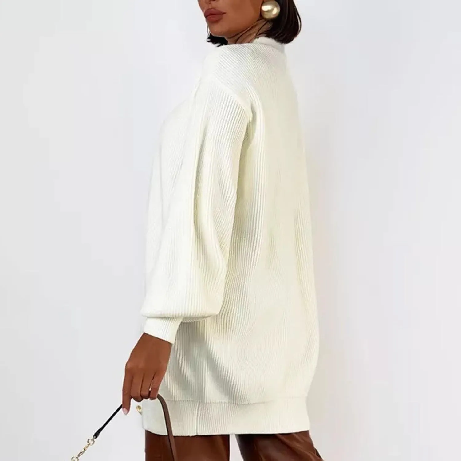 HGps8w Long Cardigans for Women Button Down V Neck Casual Long Sleeve Cozy Chunky Knit Outerwear Jackets