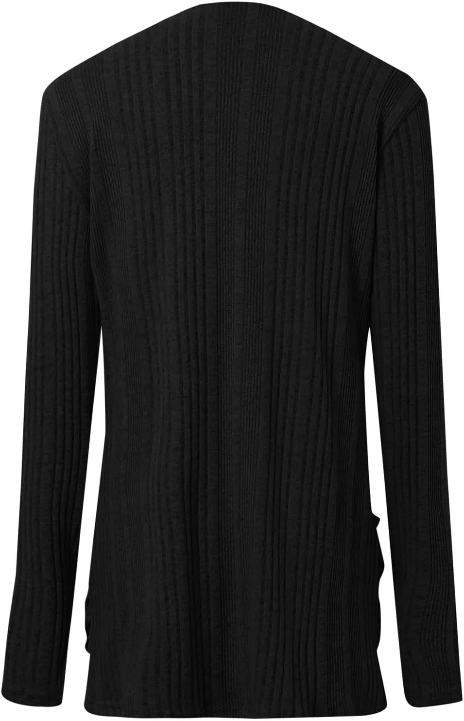 iLH Womens 2024 Autumn Long Sleeve Cardigan Casual Mid Long V Neck Knitted Sweater Cardigans with Pocket Fashion Coat