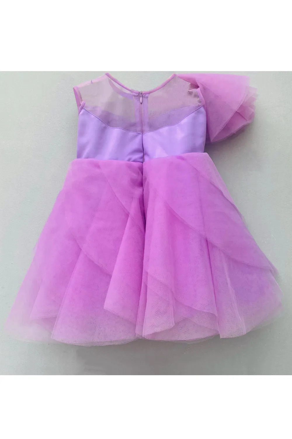 Lavender bird embroidered motif dress