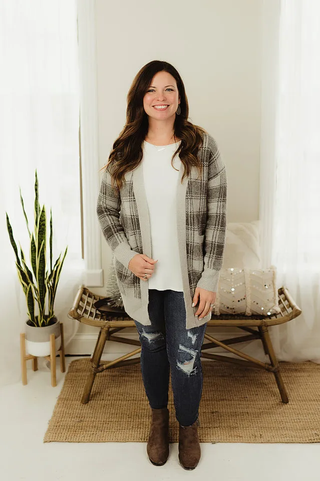 Long Plaid Cardi
