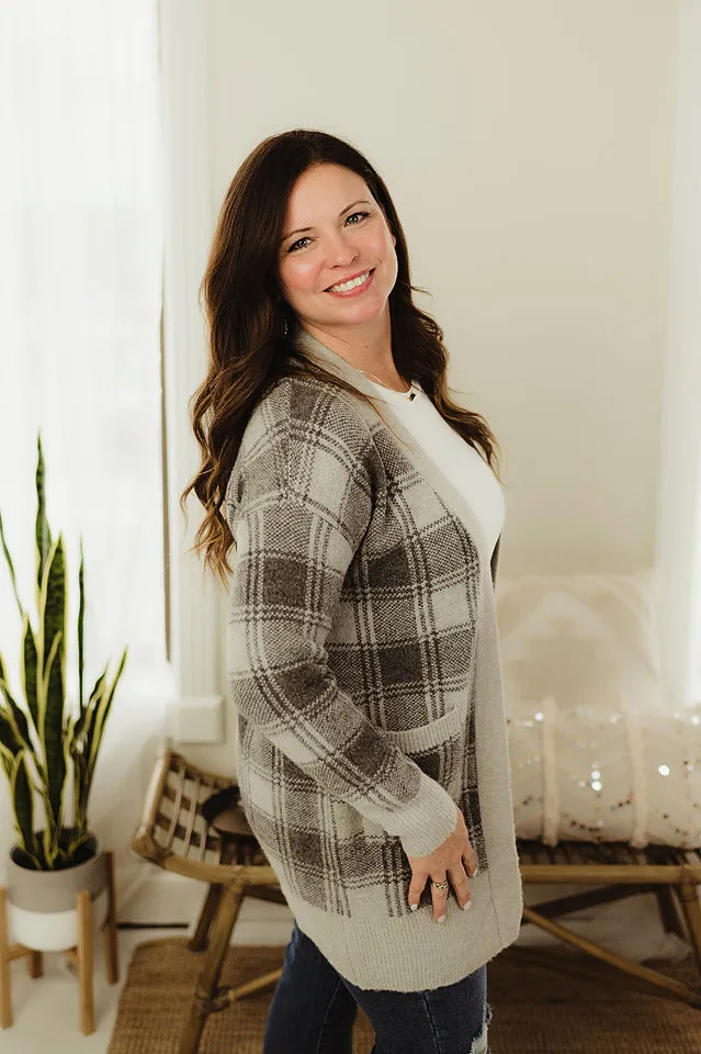 Long Plaid Cardi