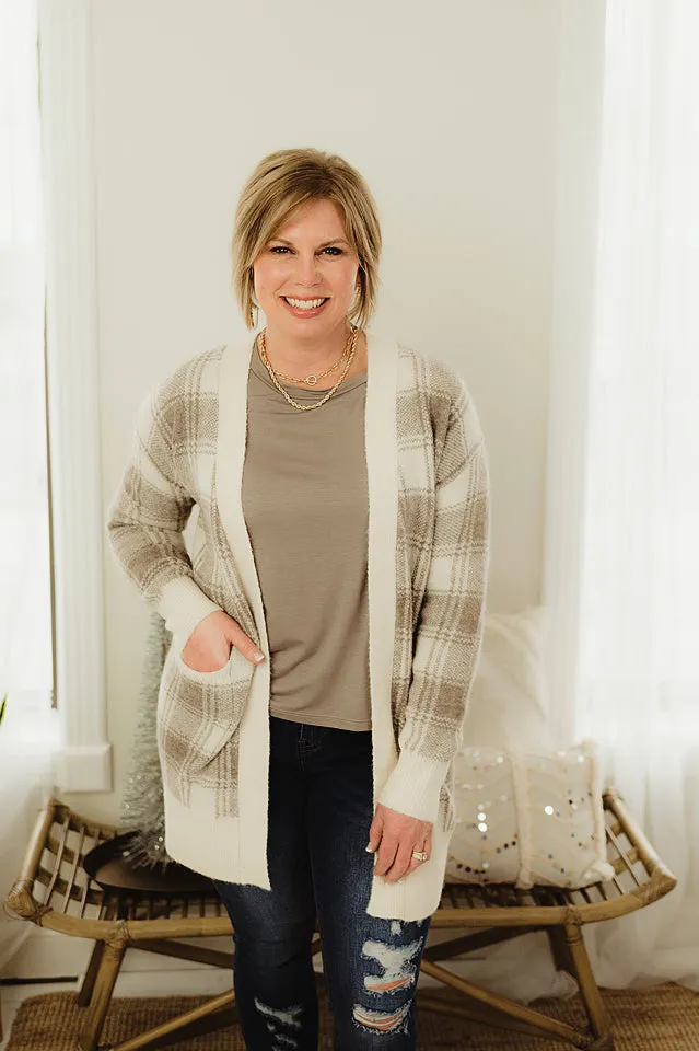 Long Plaid Cardi