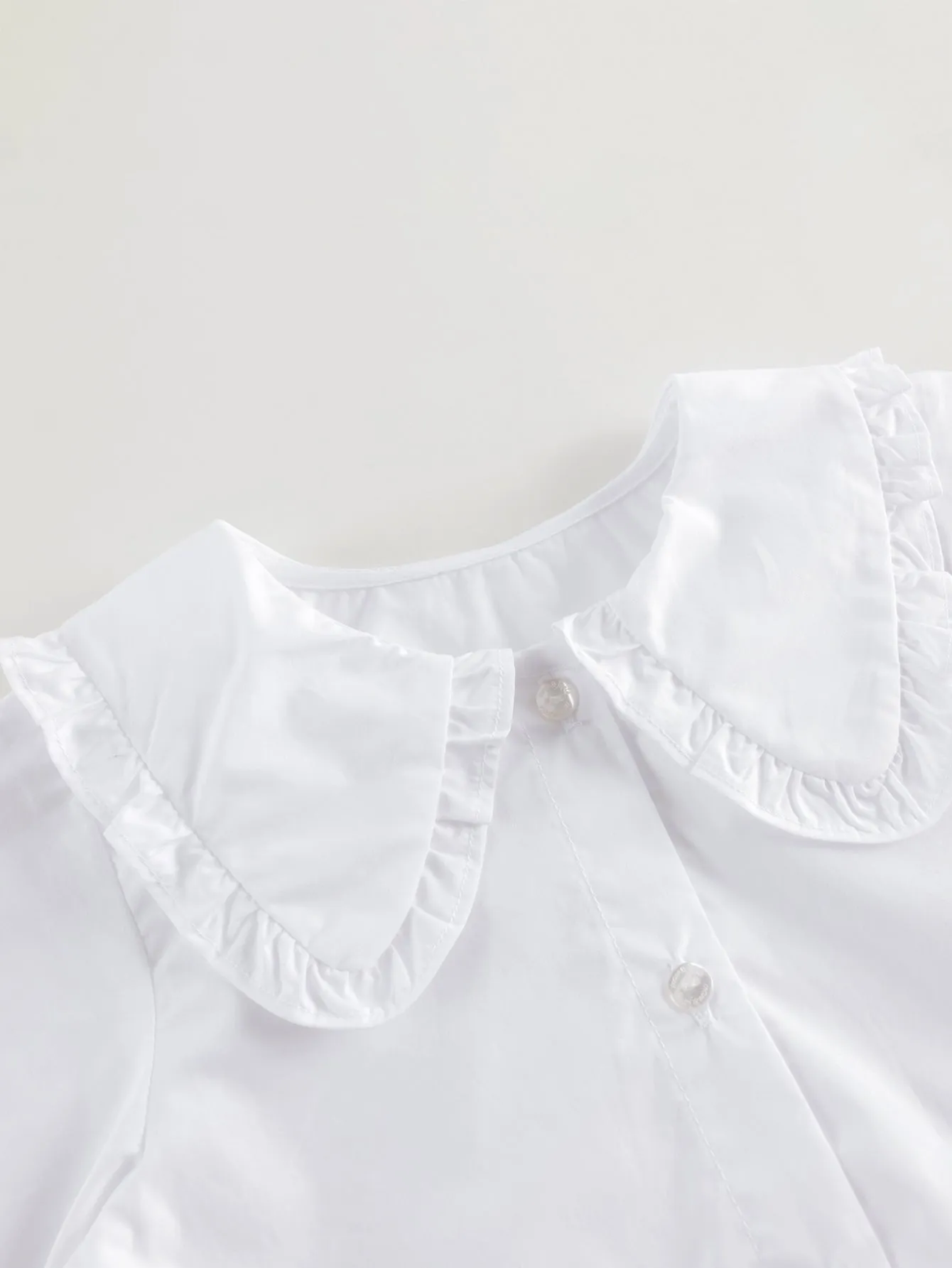 MARC & JANIE Girls Doll Collar Lace Hem Shirts 241378