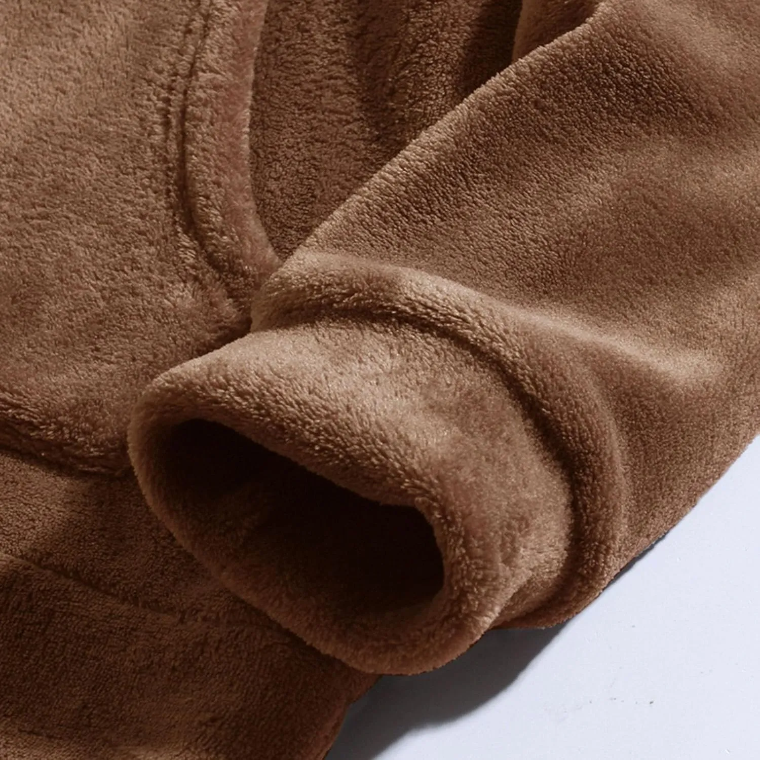Mens Fuzzy Soft Hoodies Solid Color Homewear Coral Fleece Sweatshirts Winter Warm Funny Bear Ears Pullover Long Sleeve
