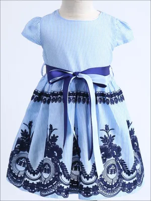 My Little Sweetie Striped Embroidered Dress