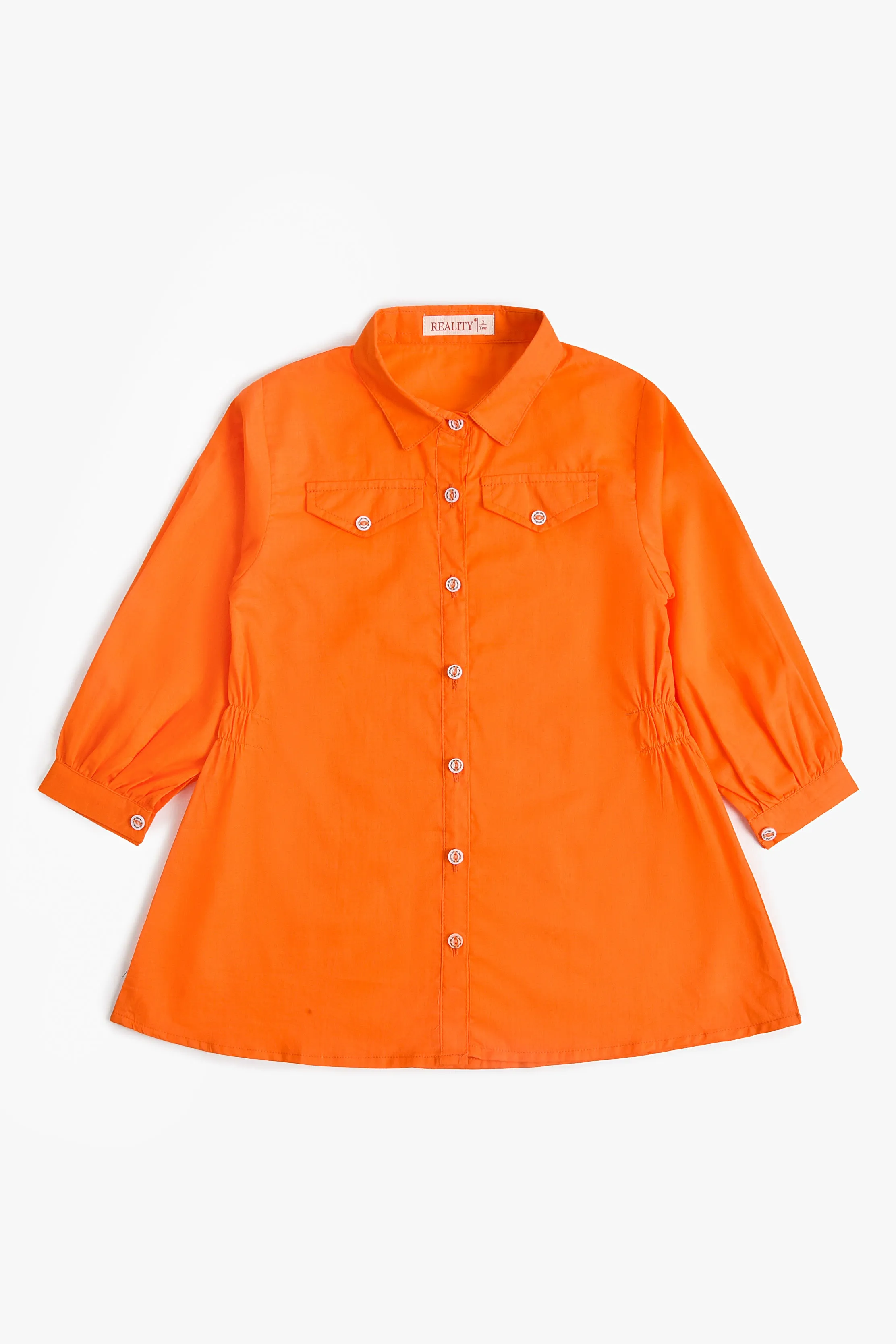 Orange Classic Collared Top