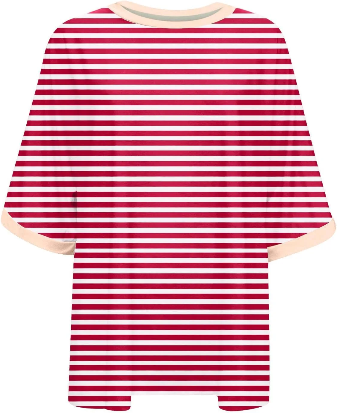 Oversized T Shirts for Women Short Sleeve Crewneck Summer Tops Casual Loose Striped Tee Shirts Trendy Clothes