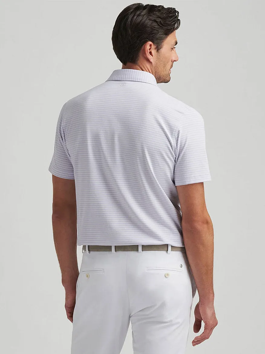 Peter Millar Albatross Cotton Blend Piqué Striped Polo in Lavender Moon