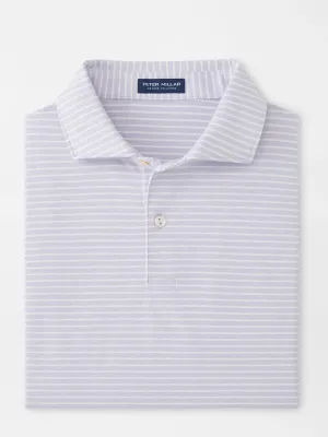 Peter Millar Albatross Cotton Blend Piqué Striped Polo in Lavender Moon