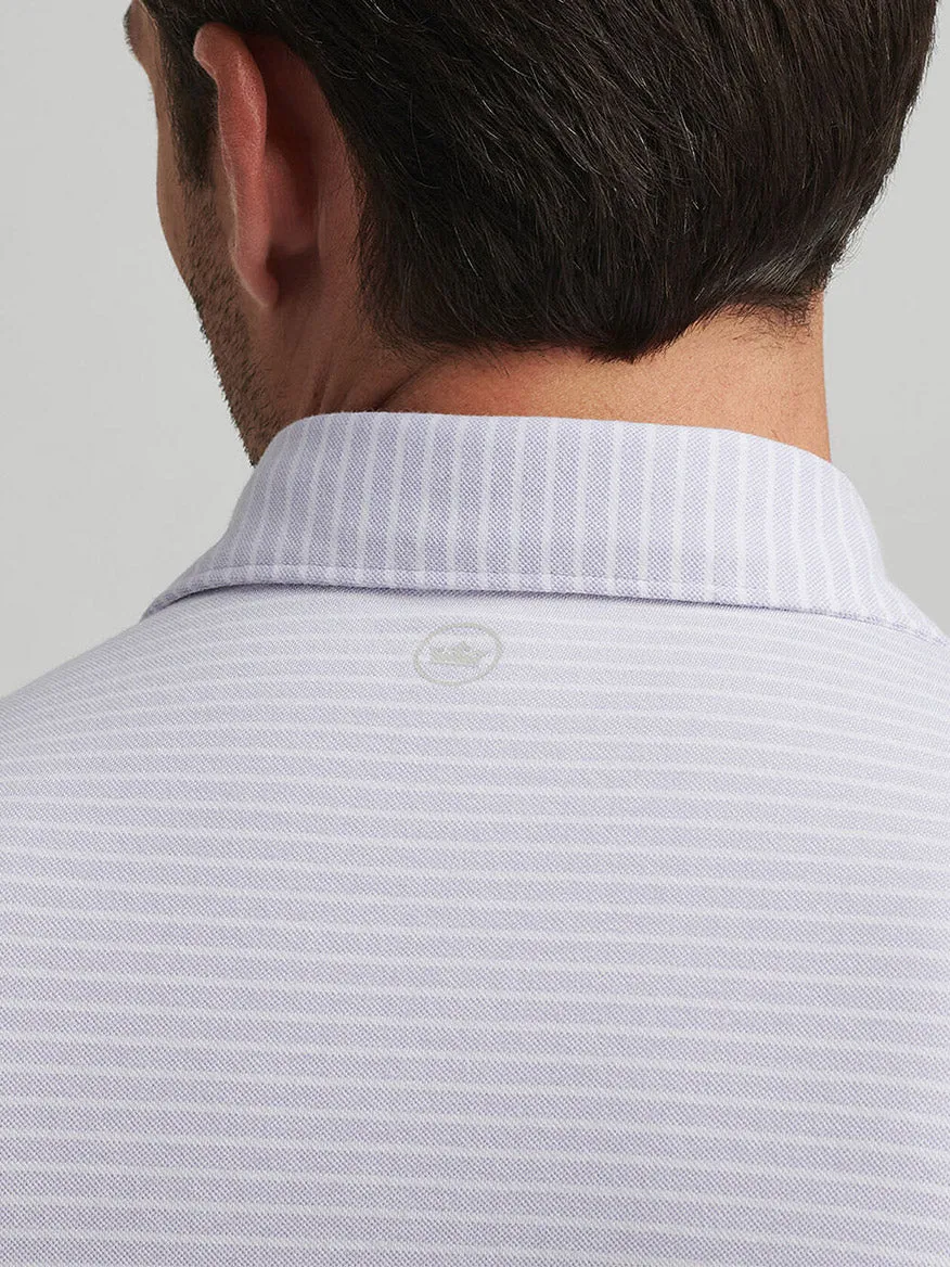 Peter Millar Albatross Cotton Blend Piqué Striped Polo in Lavender Moon