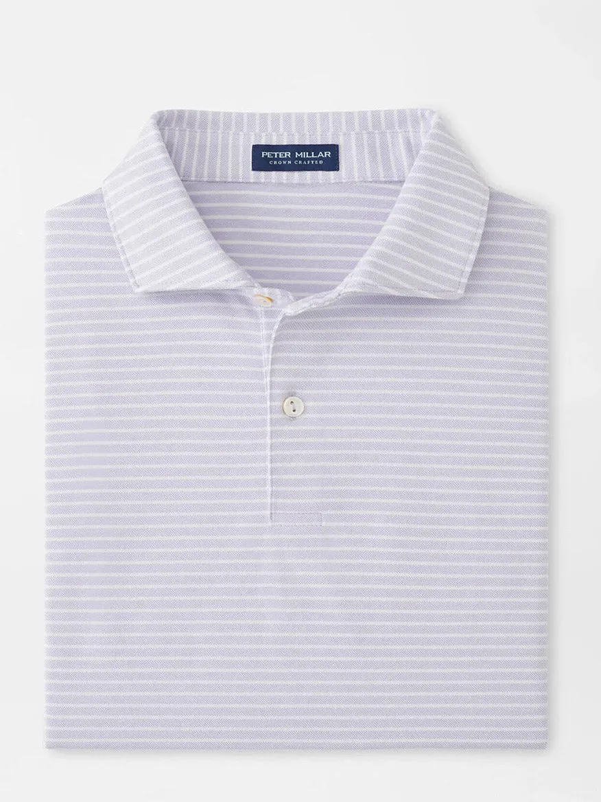 Peter Millar Albatross Cotton Blend Piqué Striped Polo in Lavender Moon