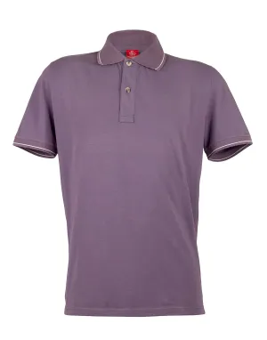 Piacenza Pure Cotton Soft Mauve Short  Sleeve Polo Shirt