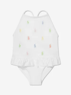 Ralph Lauren Baby Girls Embroidered Logo Swimsuit
