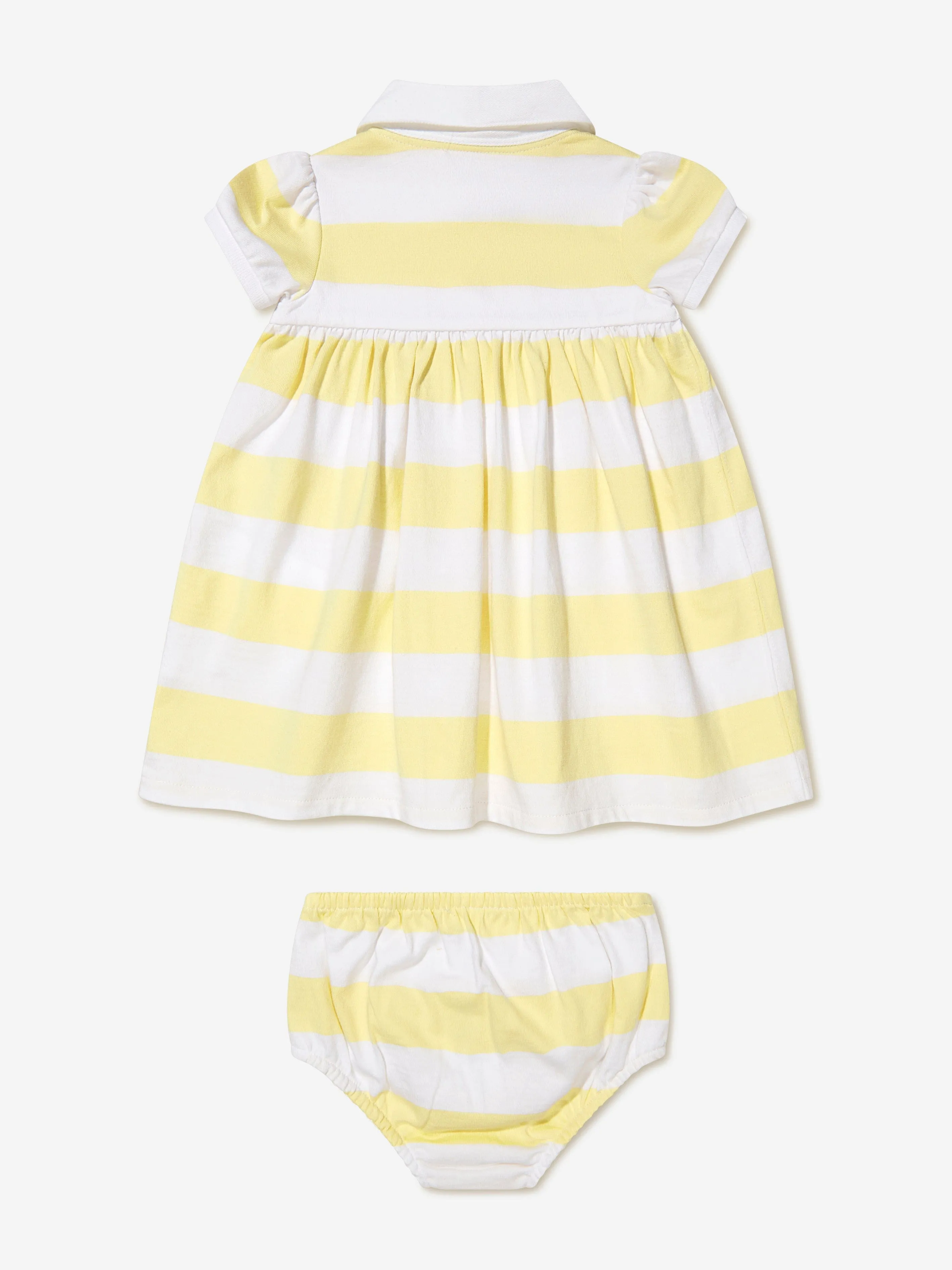 Ralph Lauren Baby Girls Striped Rugby Dress in Yellow