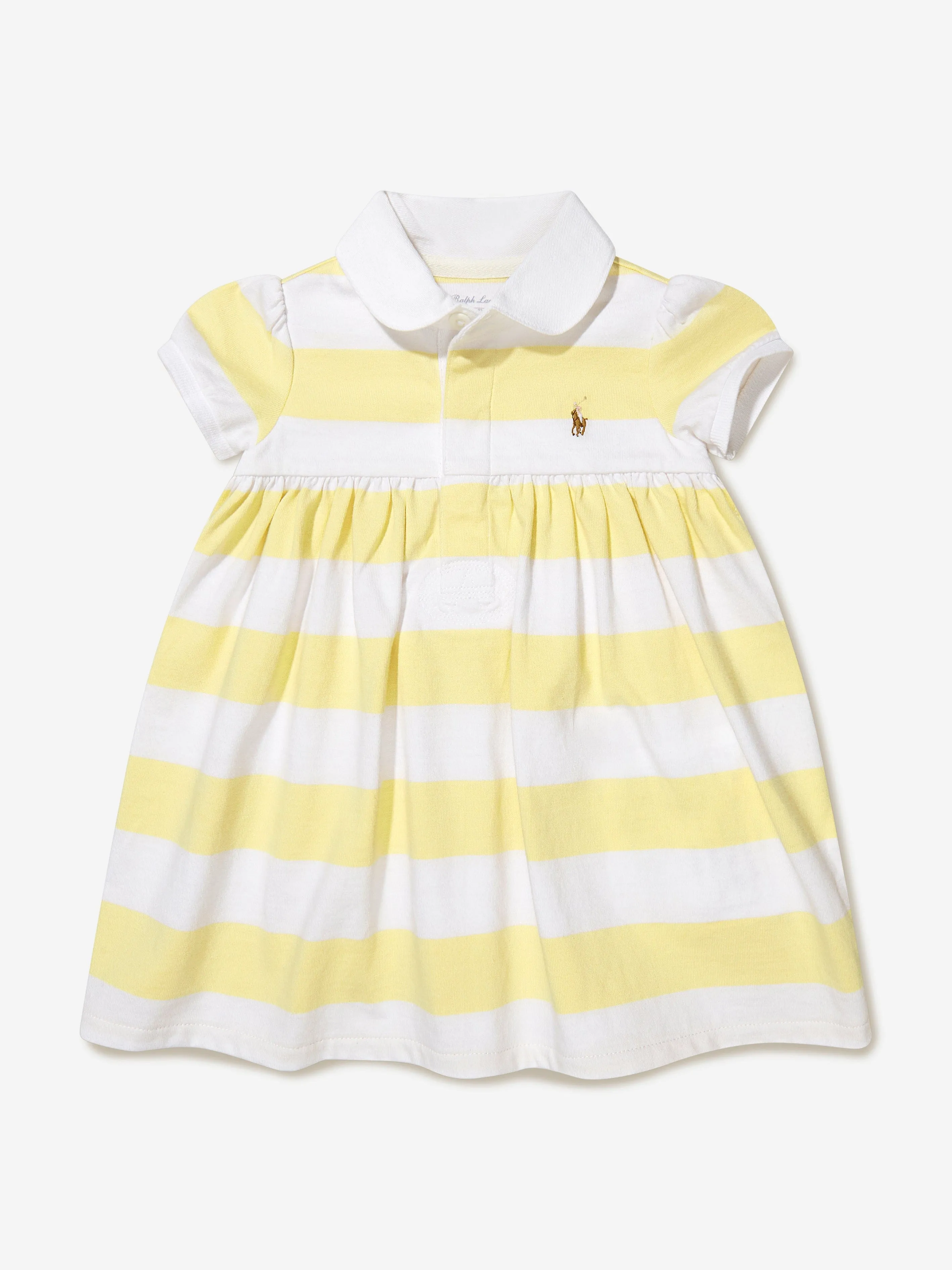Ralph Lauren Baby Girls Striped Rugby Dress in Yellow