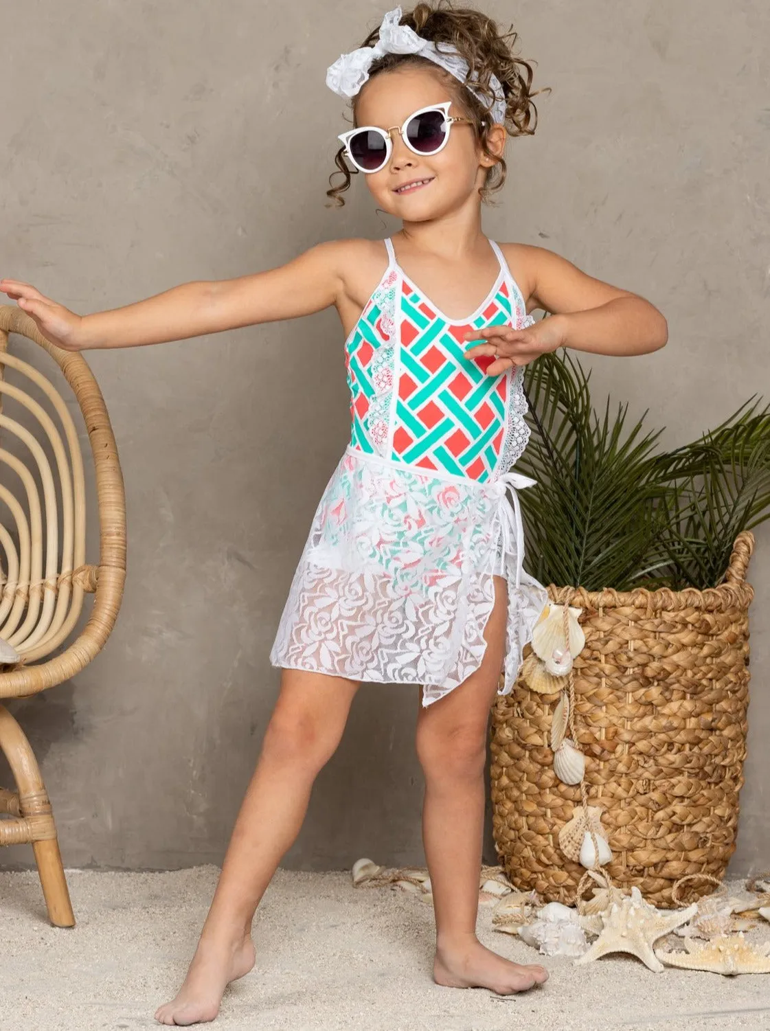 Sarong Sweetie Cover Up and Bow Headband Set