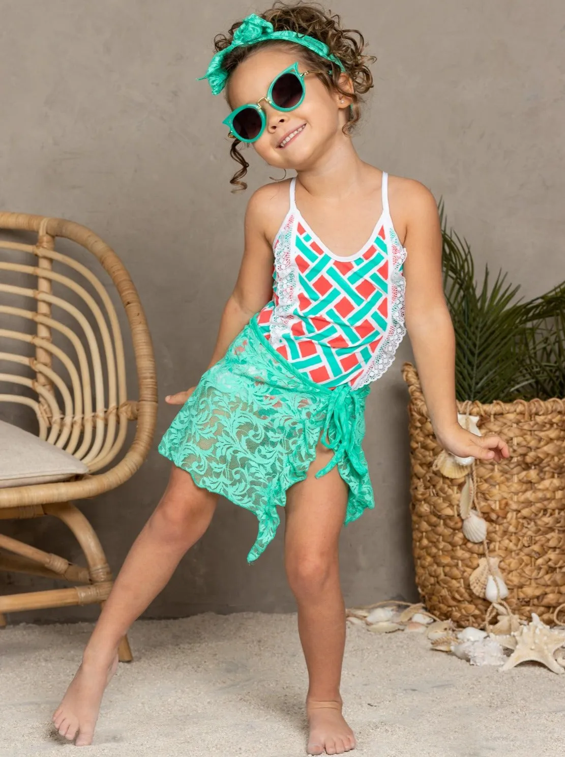 Sarong Sweetie Cover Up and Bow Headband Set