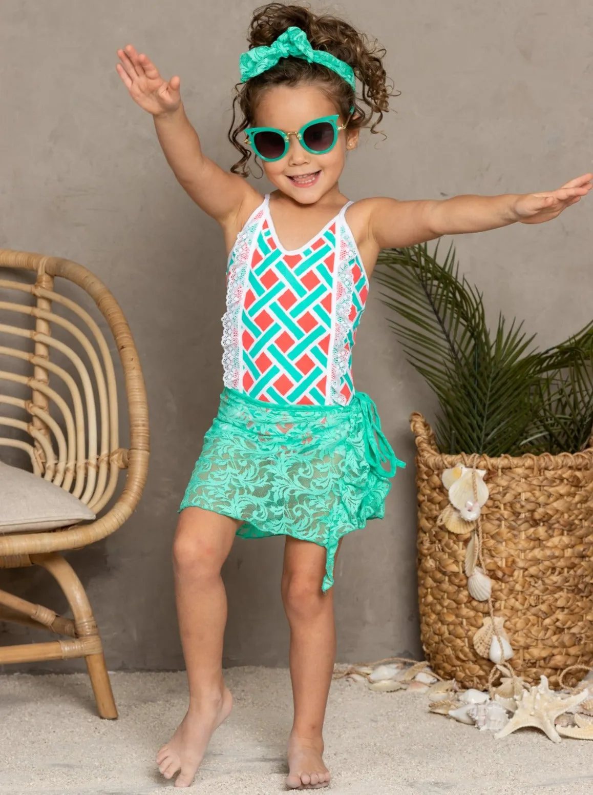 Sarong Sweetie Cover Up and Bow Headband Set