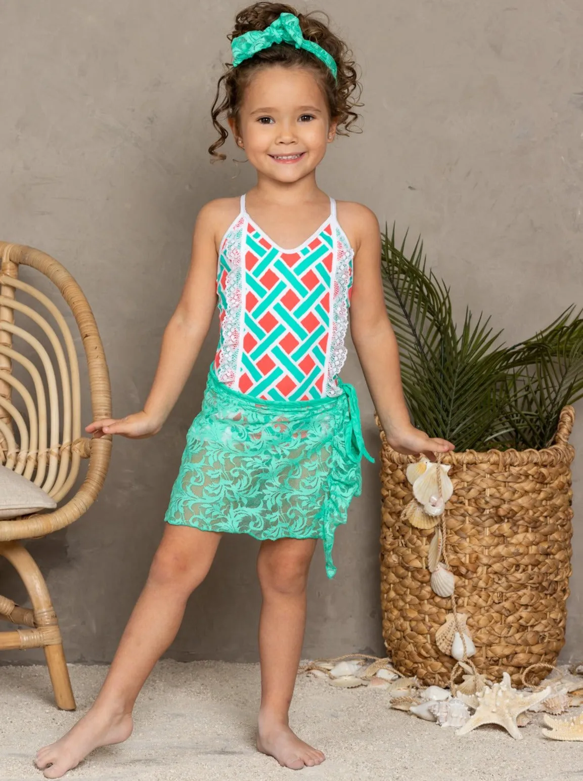 Sarong Sweetie Cover Up and Bow Headband Set