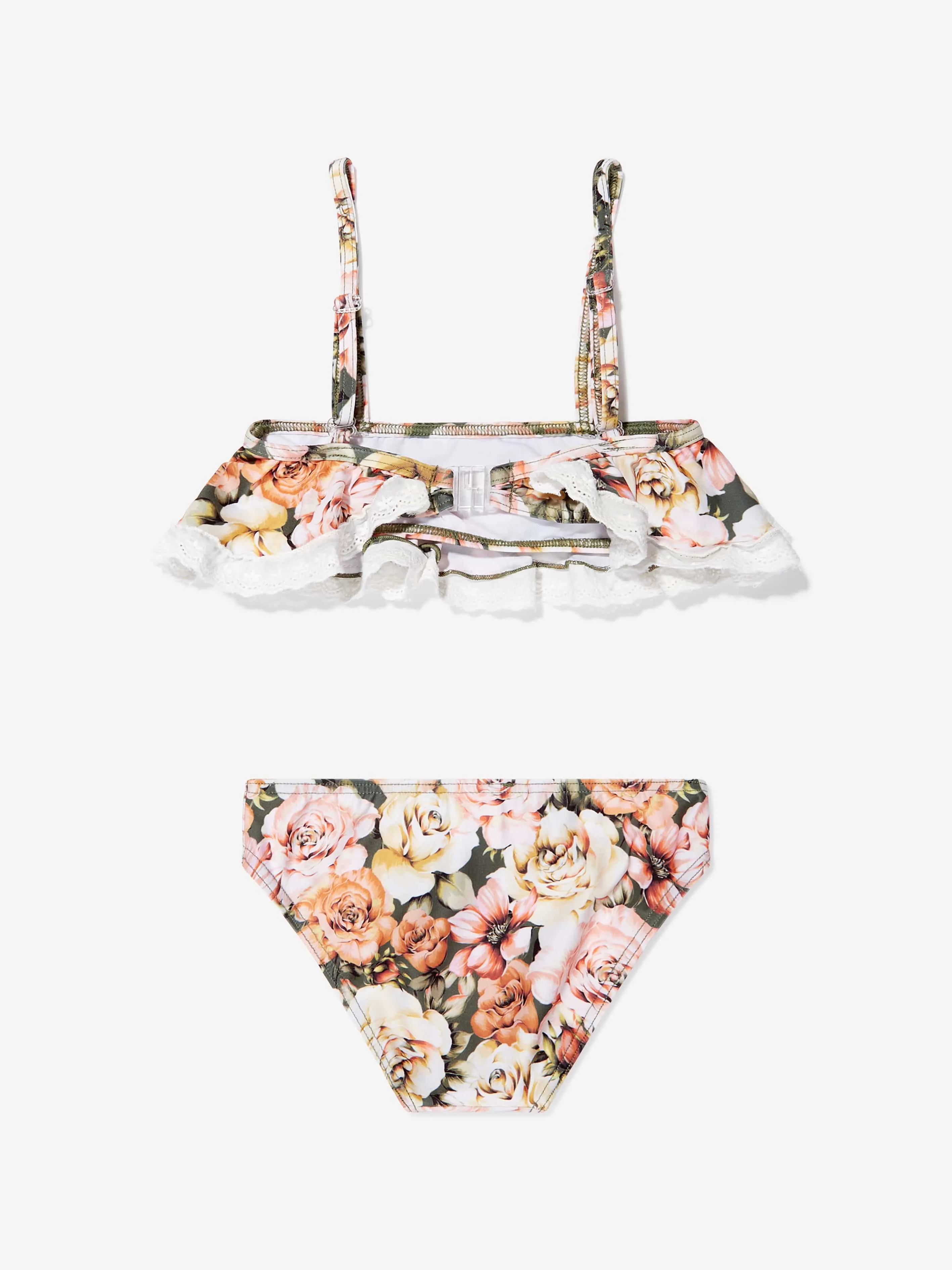 Selini Action Girls Floral Bikini in Green