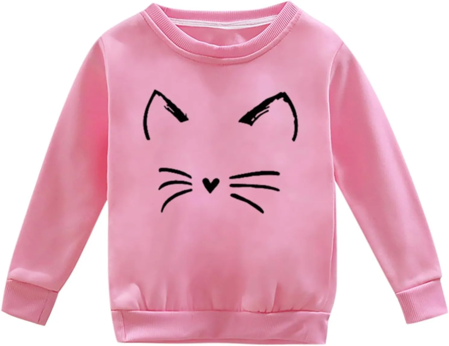 Toddler Kids Fleece Hoodie Cute Pattern Printed Crewneck Girls Boys Solid Fashion Pullover Fall Winter Sweatshirt