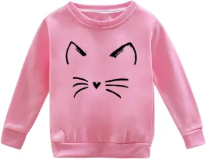 Toddler Kids Fleece Hoodie Cute Pattern Printed Crewneck Girls Boys Solid Fashion Pullover Fall Winter Sweatshirt